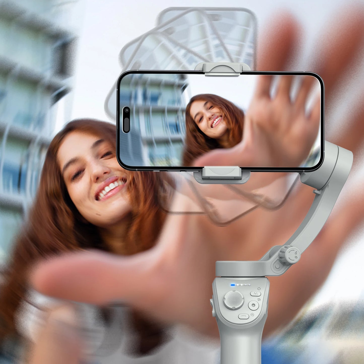 M01 3-Axis Smart Gimbal Handheld Stabilizer Selfie Tripod with Fill Light for Smartphone Anti Shake Foldable for Xiaomi iPhone