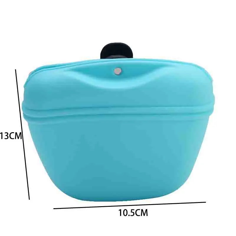 1-2PCS Go Out Portable Silicone Dog Food Bag Training Dog Waist Bag Outdoor Travel Storage Bag Hanging Clip Waterproof Food Bag