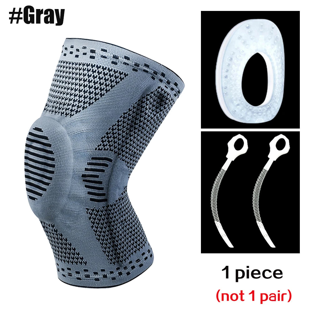 Patellar Meniscus Knee Brace Silicone Stabilizer Compression Support Running Basketball Gym Training Protective Sport Strap