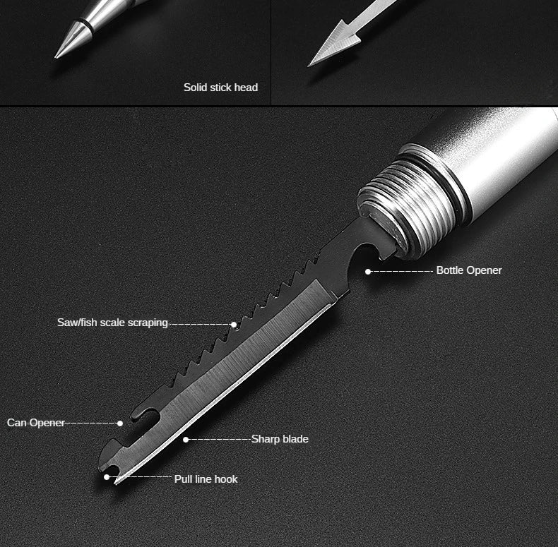 Professional Outdoor Mountaineering Stick Multi-function Metal Self Defense Stick Travel Mountain Camping Survival Tools