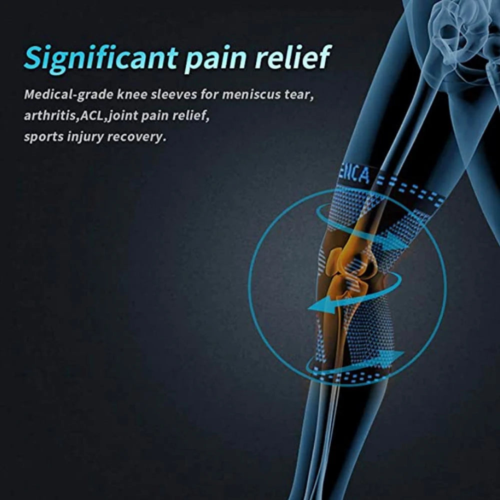 Patellar Meniscus Knee Brace Silicone Stabilizer Compression Support Running Basketball Gym Training Protective Sport Strap