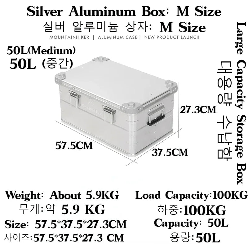 Mountainhiker 30-80L Camping Picnic Travel Aluminum Alloy Large Capacity Box Accessories Bag Hiking Outdoor Storage 4 Colors
