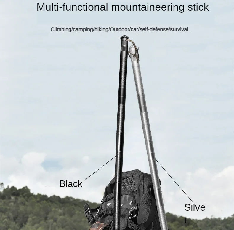 Professional Outdoor Mountaineering Stick Multi-function Metal Self Defense Stick Travel Mountain Camping Survival Tools