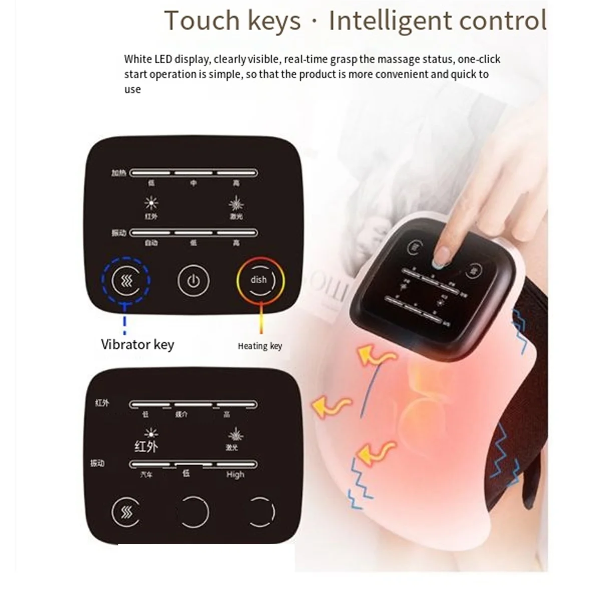 New Electric Knee Massager Physiotherapy Infrared Knee Pads for Relief Heating Temperature Air Pressure Elbow Leg Massage