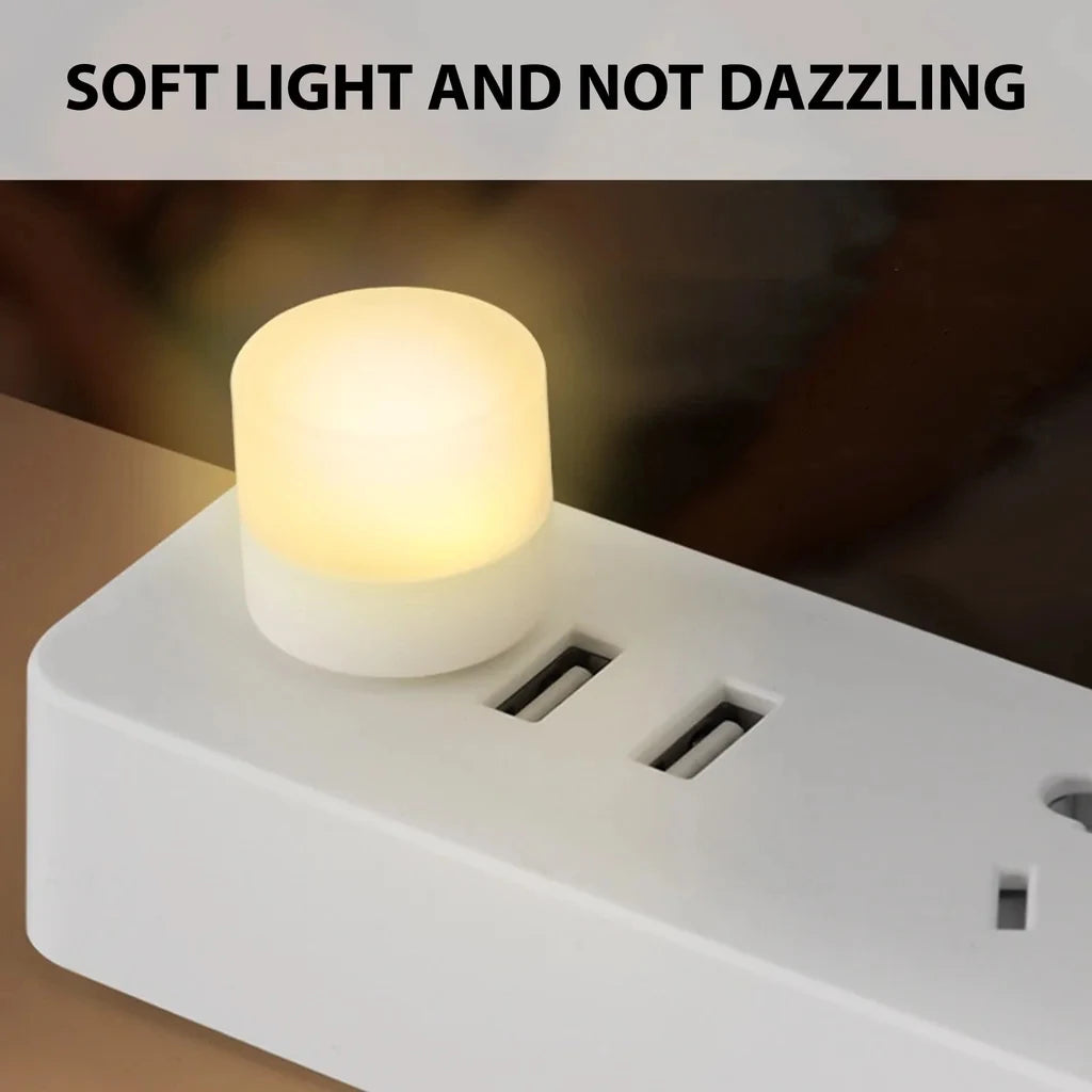 Pcs Mini USB Night Light Warm White Eye Protection Book Reading Light USB Plug Computer Mobile Power Charging LED Night Lamp