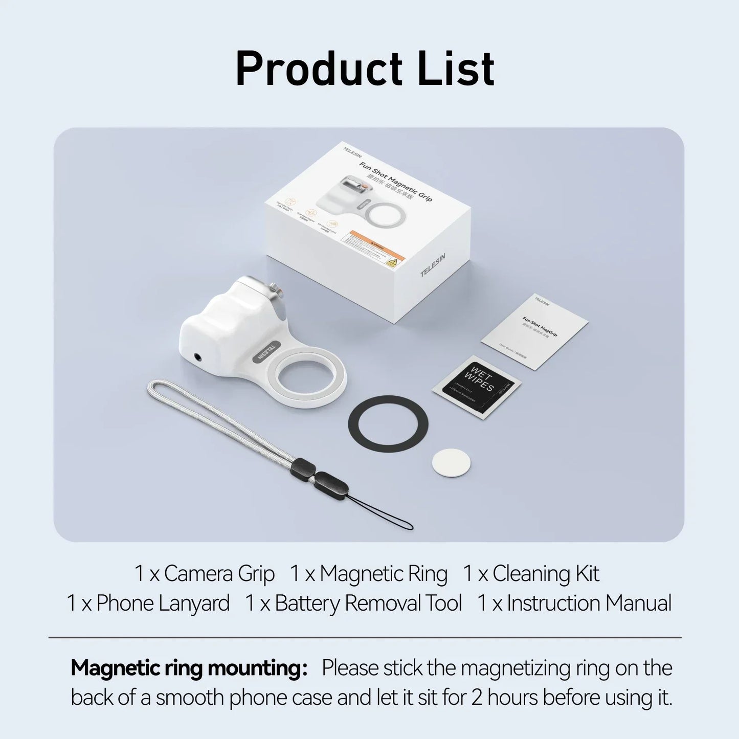 Magnetic Phone Camera Shoot Hand Grip BT Remote Control Handle for Vlogs and Selfies Compatible with Iphone 16/15/14 Pro Max