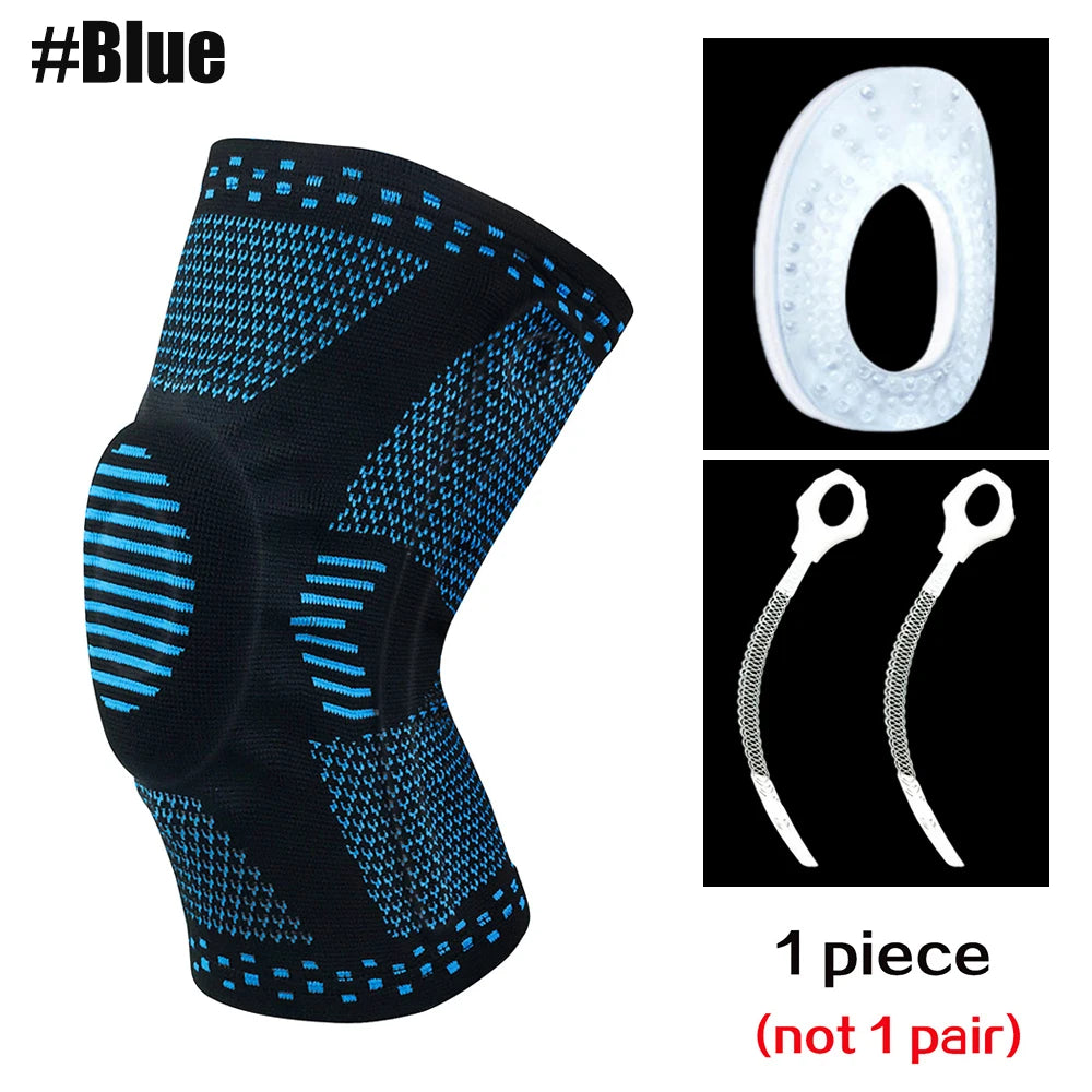 Patellar Meniscus Knee Brace Silicone Stabilizer Compression Support Running Basketball Gym Training Protective Sport Strap