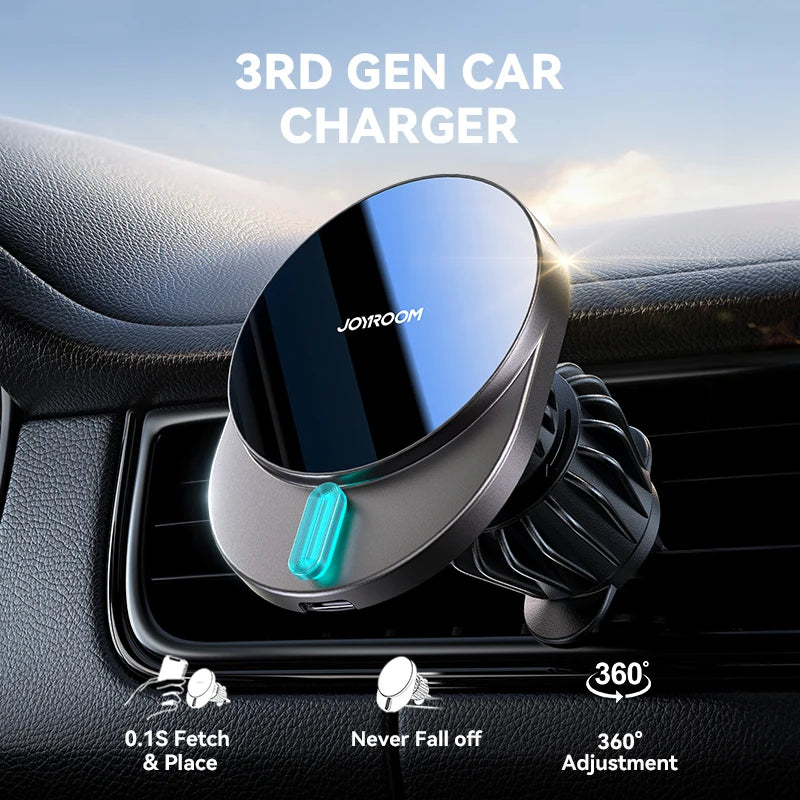 Joyroom 15W Magnetic Phone Holder Mount Charger Fast Wireless Car Charger for iPhone 16/15/14/13 Air Vent Car Phone Mount 1/2PCS