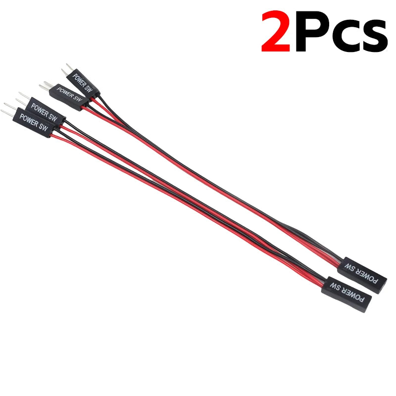 1-5Pcs Desktop Computer Motherboard On/Off/Reset Switch Power Cord PC Power Button 2 Pin SW Cable Extension Power Supply Cords