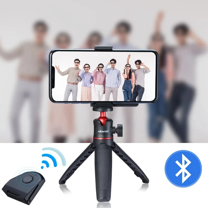 ULANZI CapGrip Wireless Bluetooth Phone Clamp With Remote Controller Handle Grip Selfie Clamp For iPhone 16 15 14 13 12 Pro Max