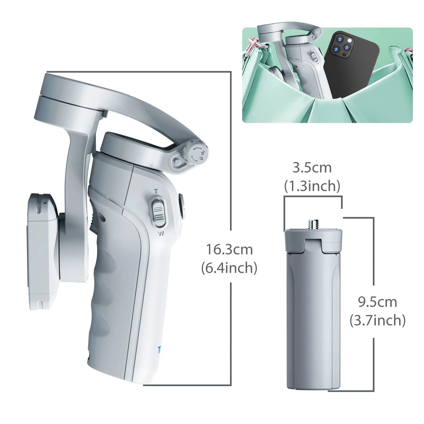 M01 3-Axis Smart Gimbal Handheld Stabilizer Selfie Tripod with Fill Light for Smartphone Anti Shake Foldable for Xiaomi iPhone