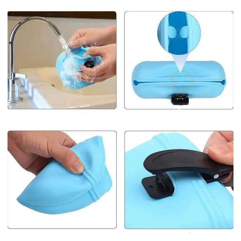 1-2PCS Go Out Portable Silicone Dog Food Bag Training Dog Waist Bag Outdoor Travel Storage Bag Hanging Clip Waterproof Food Bag
