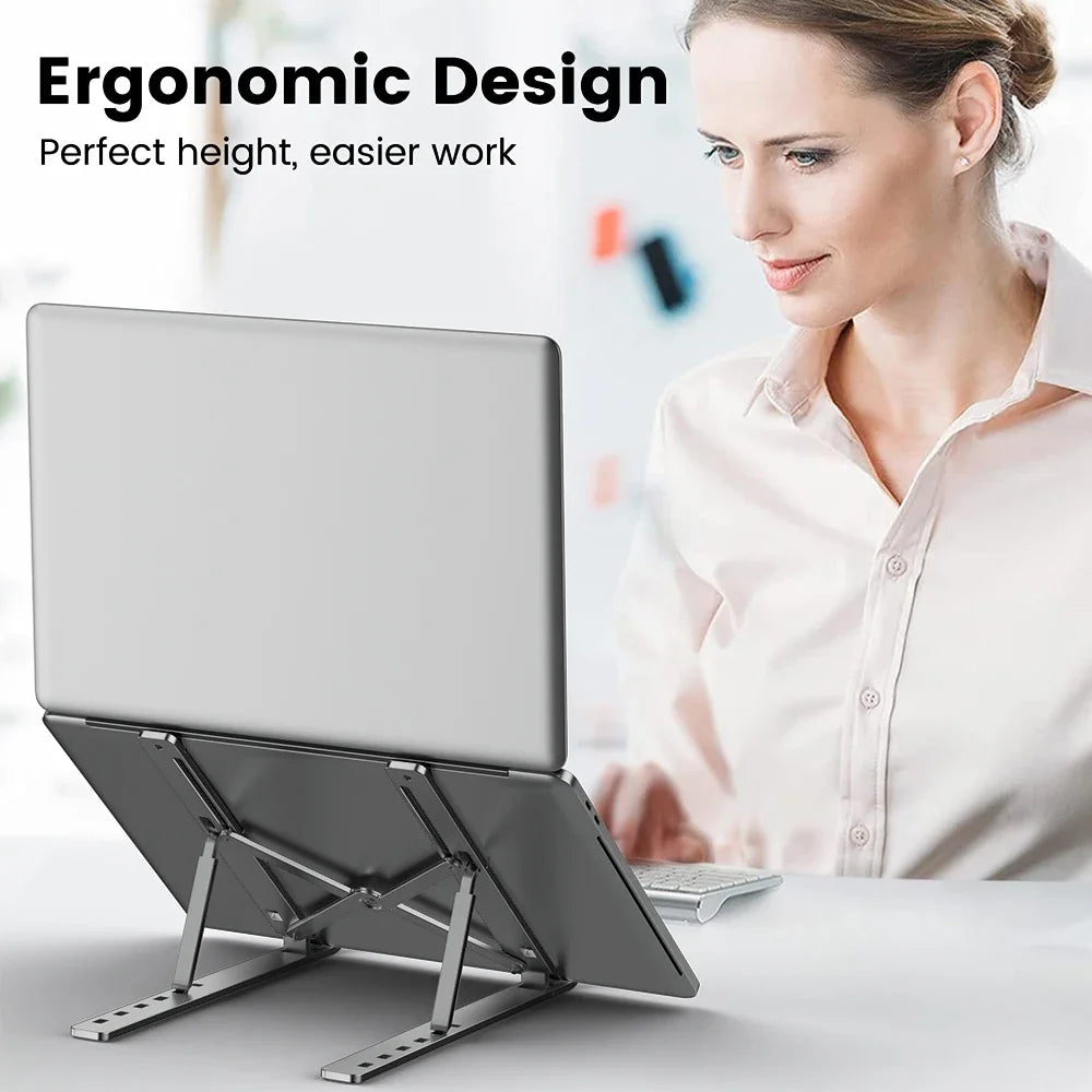 Portable Aluminum Laptop Stand Foldable Lap Top Base Notebook Support Computer Bracket For Macbook Air Pro Holder Accessories