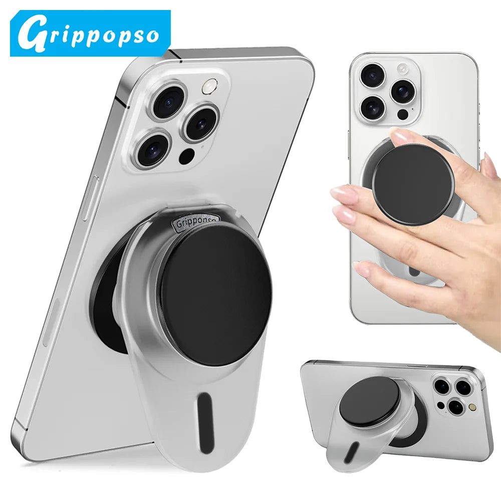 Grippopso Universal for MagSafe Phone Grip Socket New Adjustable Stand with 3000G Soft Silicone Magnetic Grip for iPhone Accesso