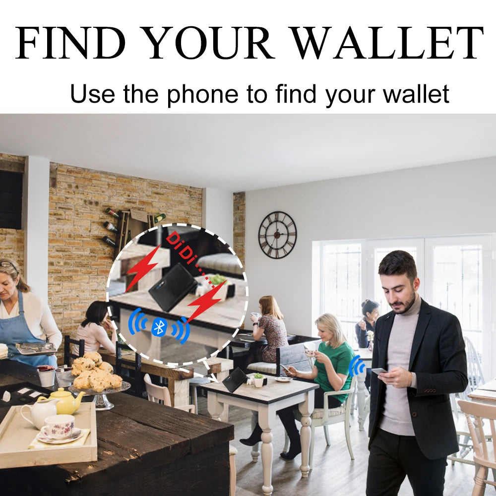 Trackable GPS Wallet For Men Tile Wallet Tracker Andriod And IOS Founder Men Fathers Day Gift New Gadget Gift Men Card Wallet