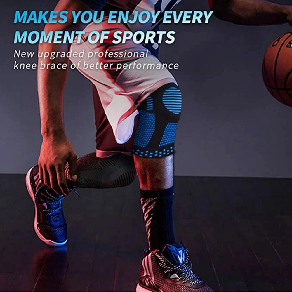 Patellar Meniscus Knee Brace Silicone Stabilizer Compression Support Running Basketball Gym Training Protective Sport Strap