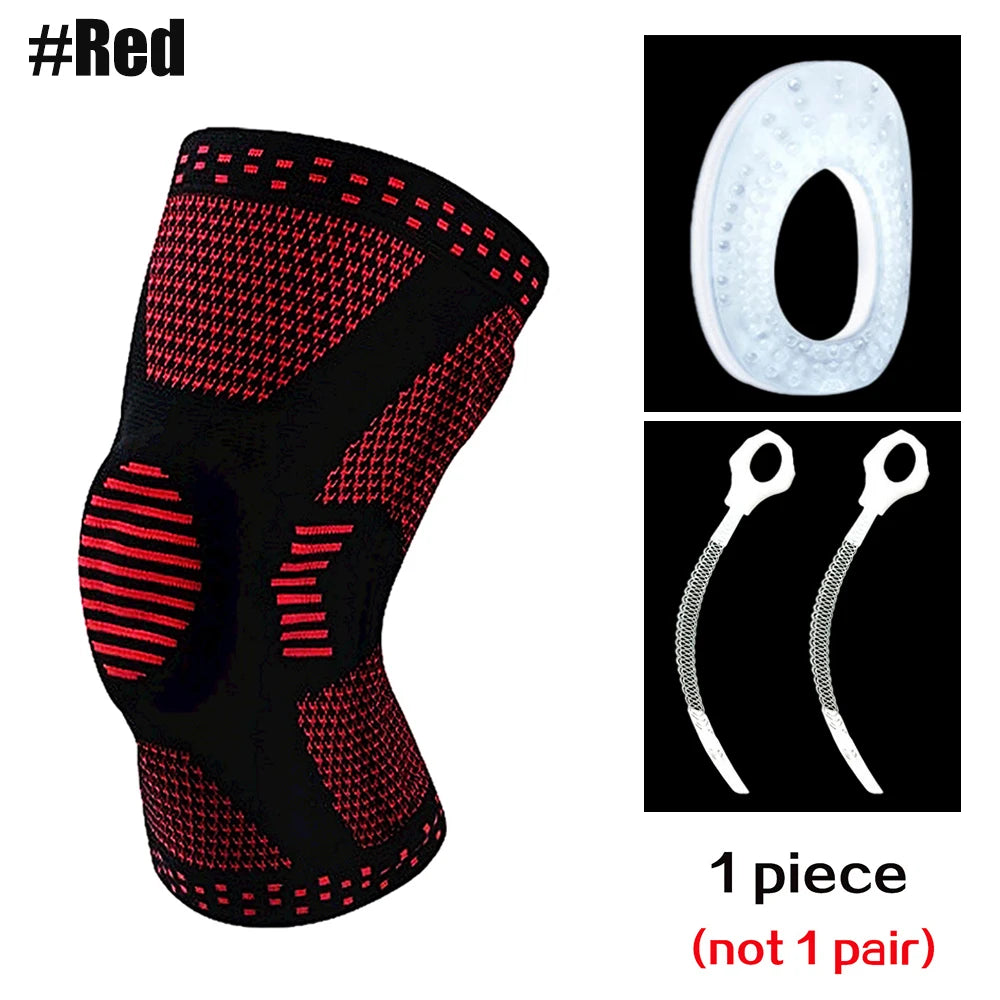 Patellar Meniscus Knee Brace Silicone Stabilizer Compression Support Running Basketball Gym Training Protective Sport Strap