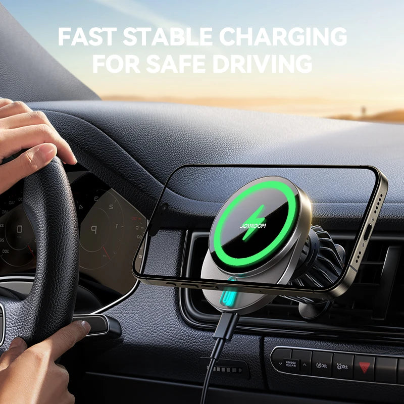 Joyroom 15W Magnetic Phone Holder Mount Charger Fast Wireless Car Charger for iPhone 16/15/14/13 Air Vent Car Phone Mount 1/2PCS