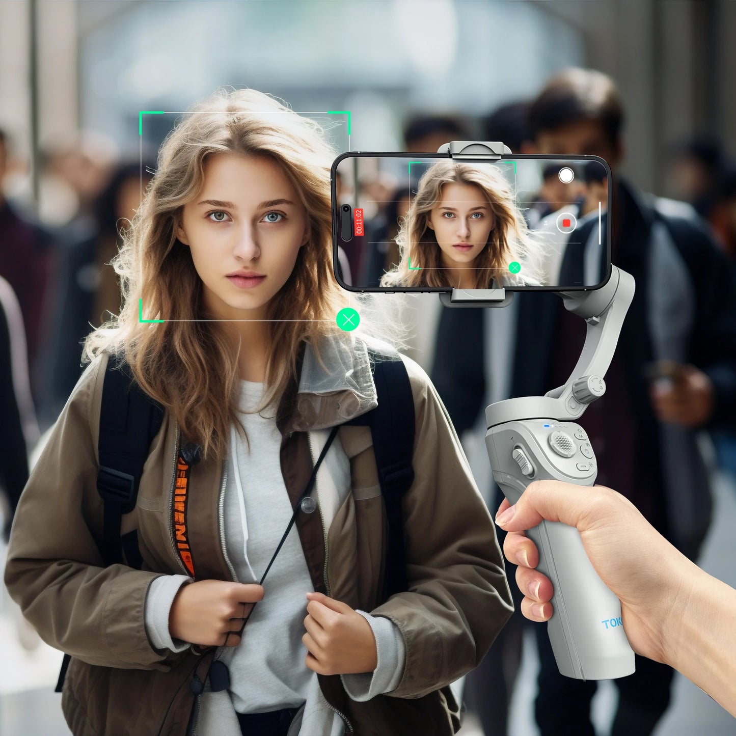 M01 3-Axis Smart Gimbal Handheld Stabilizer Selfie Tripod with Fill Light for Smartphone Anti Shake Foldable for Xiaomi iPhone