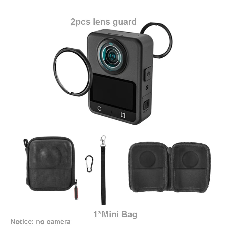For DJI OSMO 360 Lens Guards + Storage Bag + Screen Protector Film for OSMO 360 Camera Accessory Lens Protector Anti-scratch