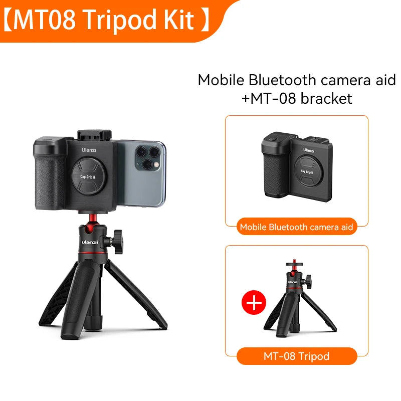 Ulanzi CapGrip II Smartphone Handheld Selfie Booster Hand grip Bluetooth Remote Control Phone Shutter for iPhone Android Phone