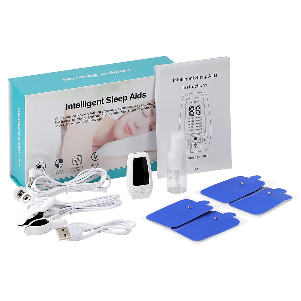 CES Microcurrent Sleep Aid Device Insomnia Anxiety Headache Relief Electric Ear Clip Type Acupuncture Fast Sleep Instrument