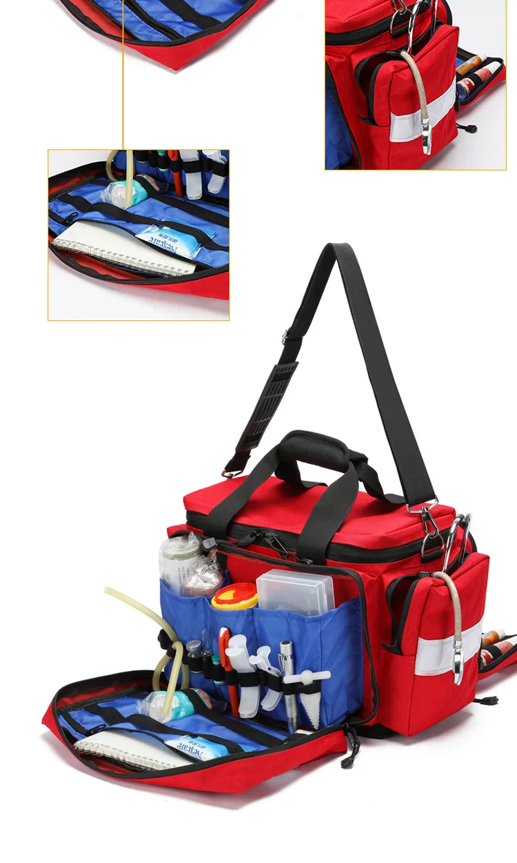 Outdoor Emergency First Aid Kit Medical Bag Rescue Large Capacity Case Waterproof Reflective Oxford Multi-pocket Travel Backpack