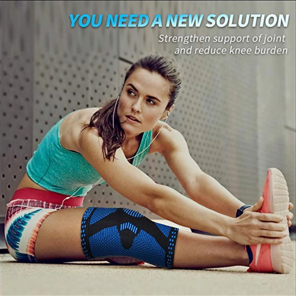 Patellar Meniscus Knee Brace Silicone Stabilizer Compression Support Running Basketball Gym Training Protective Sport Strap