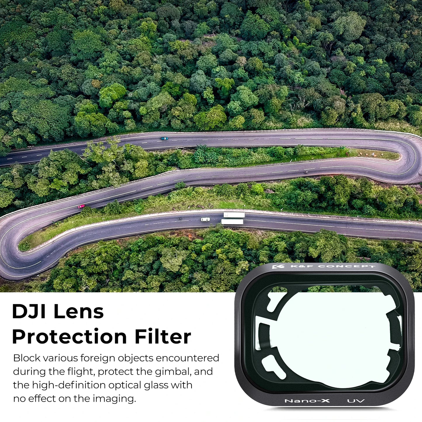 K&F Concept Drone Filter for DJI Mini 3 Pro &Mini 3 UV/CPL/ND2-ND32/ND32-ND512 Variable Camera Coating Optical Glass Lens Filter