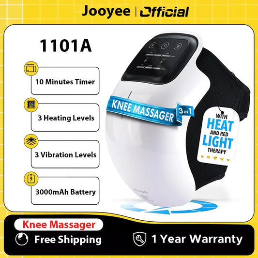 Cordless Knee Massager with LED Screen Infrared Heat and Vibration Knee Pain Relief for Swelling Stiff Joints Stretched Ligament