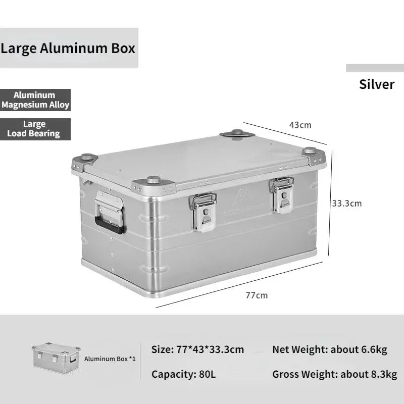 Mountainhiker 30-80L Camping Picnic Travel Aluminum Alloy Large Capacity Box Accessories Bag Hiking Outdoor Storage 4 Colors