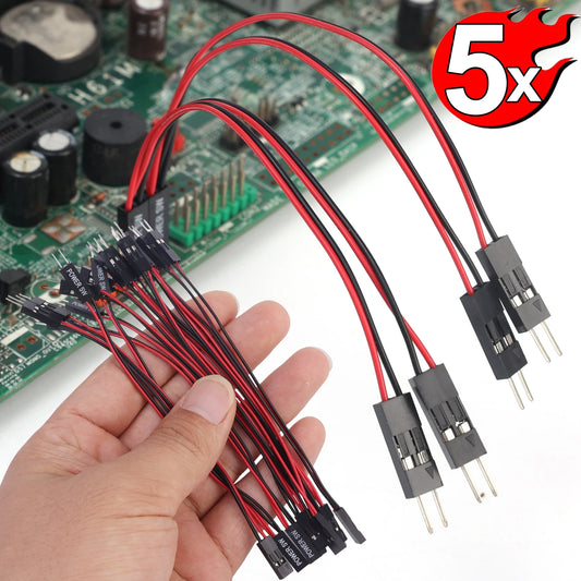 1-5Pcs Desktop Computer Motherboard On/Off/Reset Switch Power Cord PC Power Button 2 Pin SW Cable Extension Power Supply Cords
