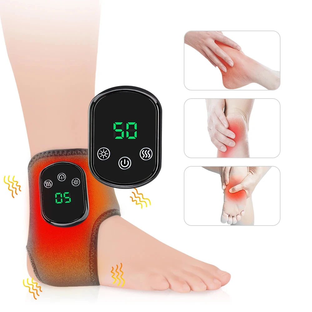 Electric Heating Ankle Massage Belt Hot Compress Vibration Massage Hand Wrist & Foot Ankle Guard Band Carpal Wrap Support Brace