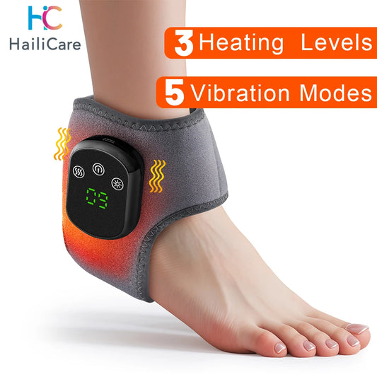 Electric Heating Ankle Massage Belt Hot Compress Vibration Massage Hand Wrist & Foot Ankle Guard Band Carpal Wrap Support Brace