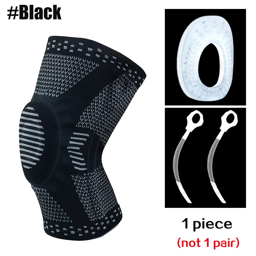 Patellar Meniscus Knee Brace Silicone Stabilizer Compression Support Running Basketball Gym Training Protective Sport Strap