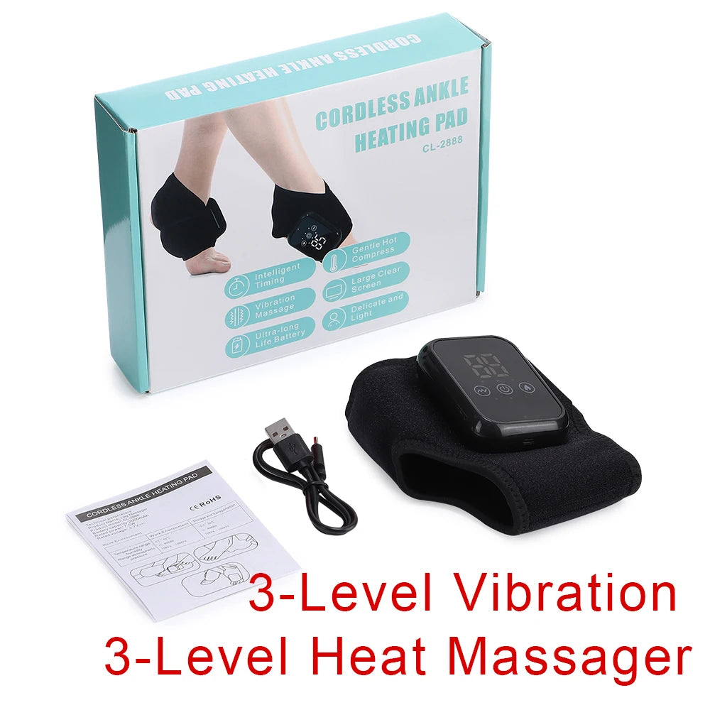 Electric Heating Ankle Massage Belt Hot Compress Vibration Massage Hand Wrist & Foot Ankle Guard Band Carpal Wrap Support Brace